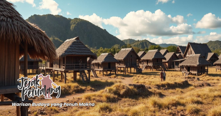 Rumah adat larantuka dengan bentuk khas tradisional