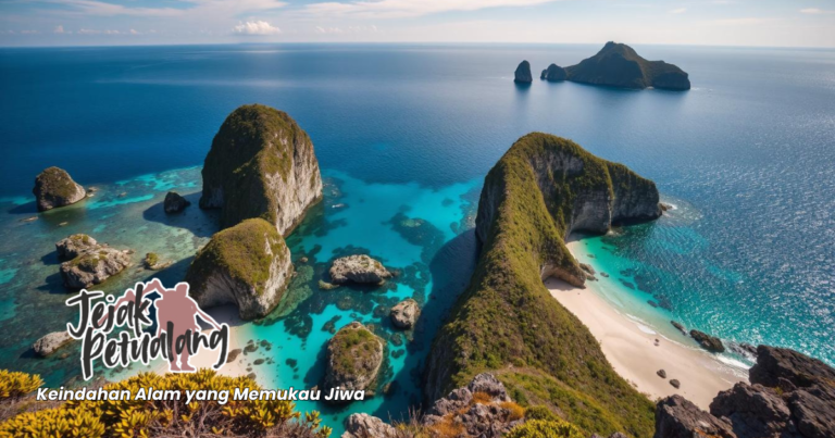 Wisata Pulau Wayang dengan laut biru dan karang