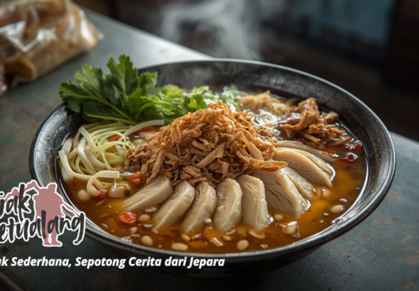 Lontong krubyuk dengan kuah khas
