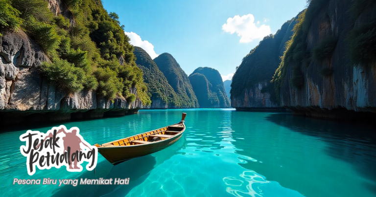 Panorama indah Blue Lagoon Labengki dengan air jernih